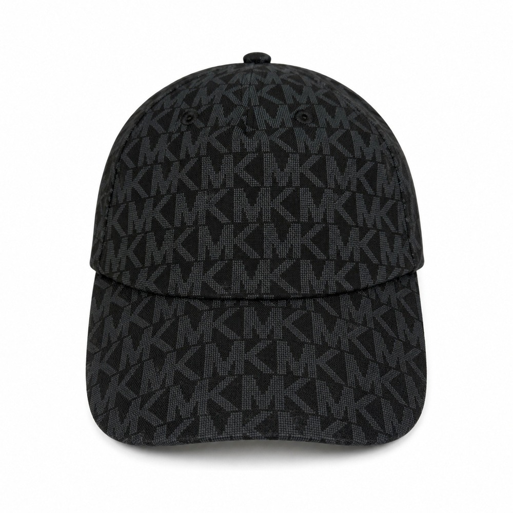Michael Kors Baseball Cap Monogram Logo Black Jacquard Adjustable Strapback